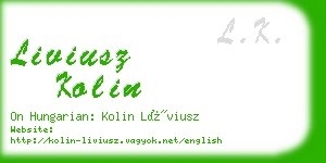 liviusz kolin business card